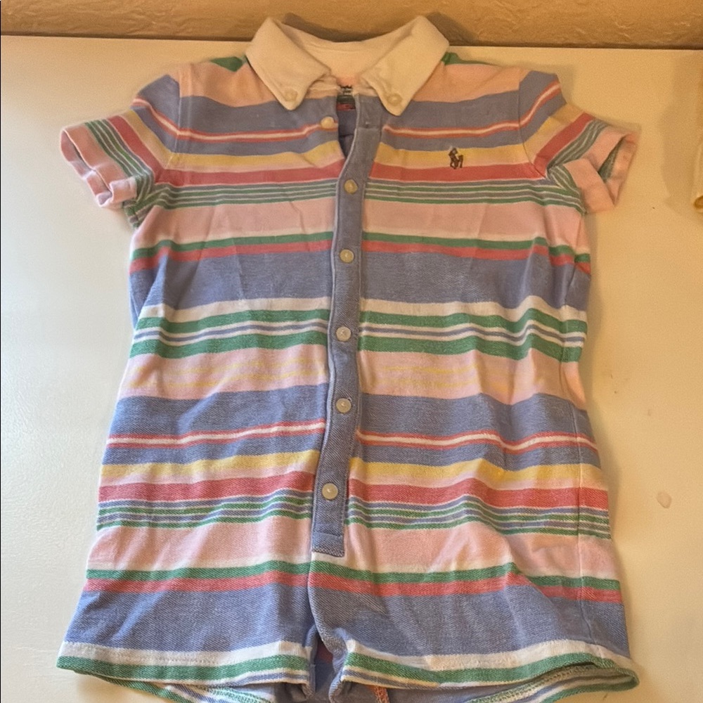 Ralph Lauren Blue and Pink Button Down Shirt